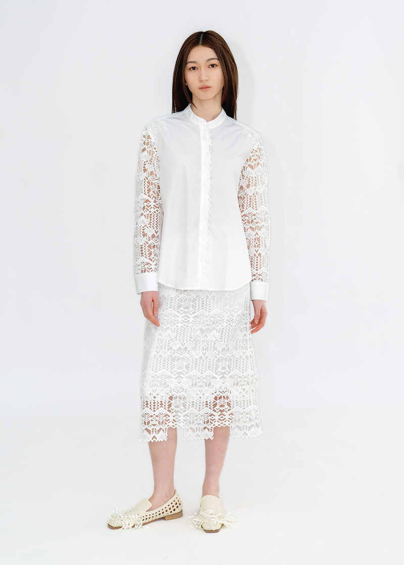 CHINESE COLLAR SHIRT WITH DEER LACE