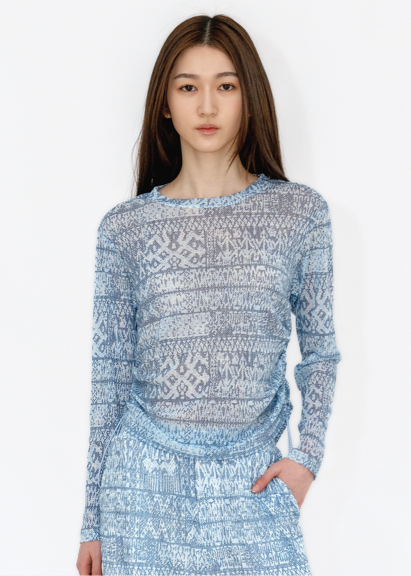 TIE DYE STRIPE PRINT TOP