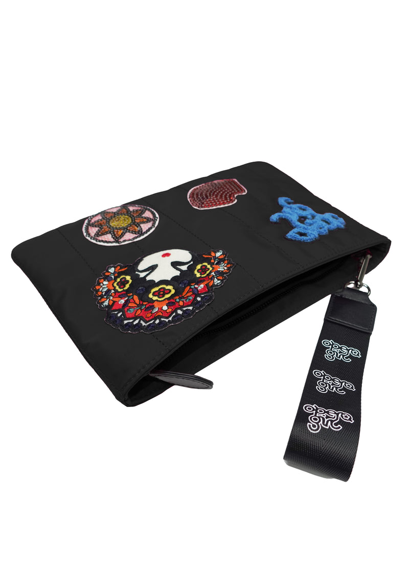 OG EMBELLISHED NYLON FLAT POUCH